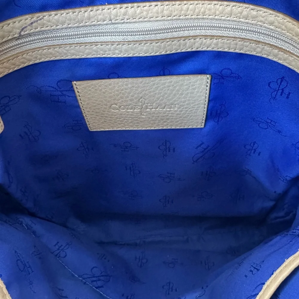 Cole Haan Elegant Beige Leather Tote Bag